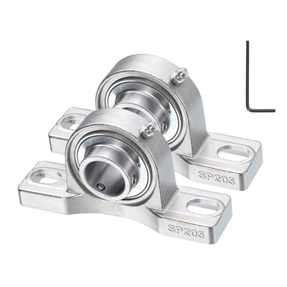 uxcell 2 Pcs SUCP205-16 Pillow Block Bearings 1 inch Bore Self Alignment, Stainless Steel Base Mounted Chrome Steel Bearings - size: SUCP205-16