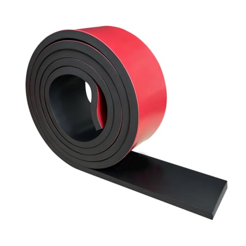 1/4" Thick x 2" W x 60" L Solid Rubber Strip Roll with Adhesive Backing