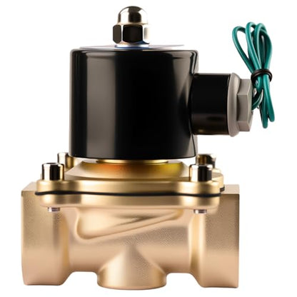 Electric Solenoid Valve 1" 110V AC Brass Normally Closed - Compatible with Water, Air, Diesel, Gas - Replaceable VITON Seal - Compact Direct Acting - color: 110VAC, size: 1"NPT