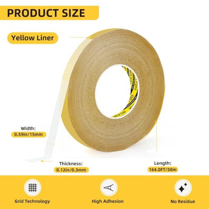 High Tack Double Sided Tape Heavy Duty Grid Mesh Stick,0.59" x 164FT - size: 1 Pack, 0.59" x 164FT