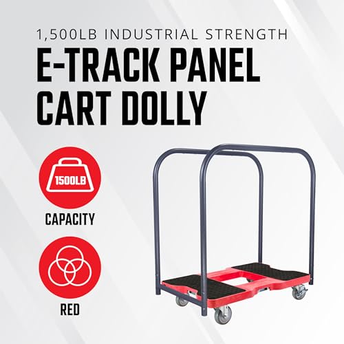 SNAP-LOC, Heavy Duty Moving Dolly 4 Wheels, 1,500 lb with Panel Bars, 4 Inch Casters, Dollies for Moving Cargo, E Strap Attachment Included, Red - style: Panel Cart Dolly, Red