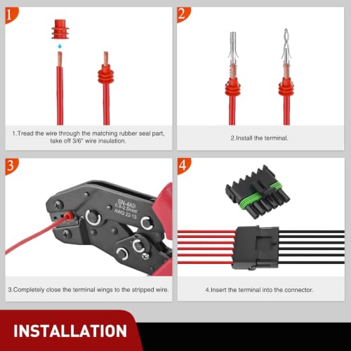 Nilight 78PCS 3 Kits 6 Pin Waterproof Automotive Electrical Connector Kit - size: 6Pin Spark Plug Connector 78PCS