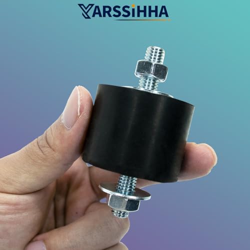 Yarssihha 4 Pack M8 Anti-Vibration Rubber Isolator Mounts, 40x30mm Rubber Studs Shock Absorber, Cylindrical Vibration Isolators for Diesel Engines, Air Compressors, Vibration Motor - size: D40*H30mm
