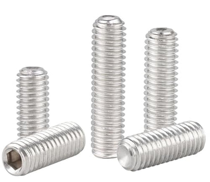 50Pcs M3-0.5 x 8mm Hex Socket Set Grub Screws,Headless Cup Point,Flat Point Grub Bolt,Internal Hex Drive,304 Stainless Steel,Headless Concave End,Metric External Thread,for Towel Rack Door Knob - size: M3-0.5 x 8mm(50)