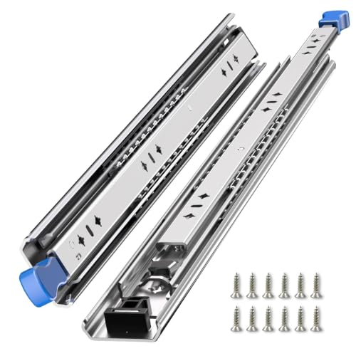 SLIDEWAY 260 Lbs Locking Heavy Duty Drawer Slides 18" Full Extension Rails - color: W:53mm-260LBS(with lock), size: 18 Inch
