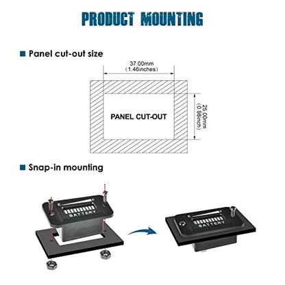 Runleader RL-BI003 LED Battery Level Meter - size: 48V