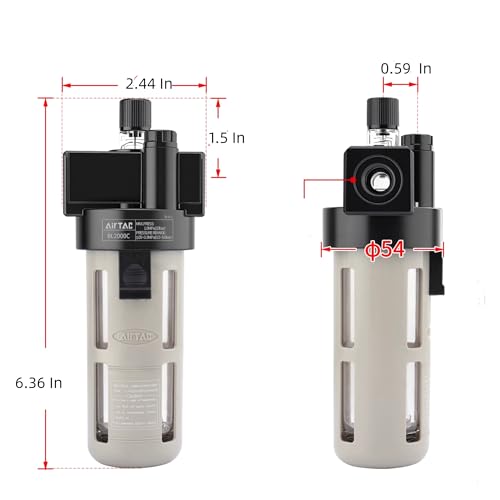 Compressed Air Line Lubricator Airtac BL2000-C 1/4'' NPT 0-145 Psi Oil for Pneumatic System Source Treatment - size: BL2000C 1/4''NPT