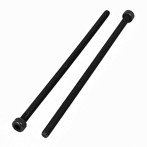 uxcell M4x100mm Fully Thread Hex Socket Head Knurled Cap Screws Bolt Black 5pcs - size: M4 x 100mm