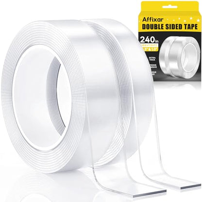 Double Sided Tape, 2 Rolls Heavy Duty Nano Mounting Tape, Removable