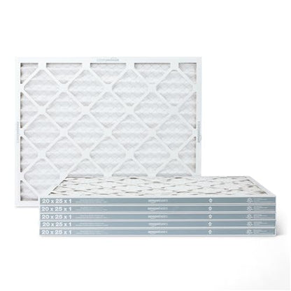 Amazon Basics MERV 5 AC Furnace Air Filter, 20x25x1 inches, 6-Pack (Actual size: 19.75" x 24.75" x 0.75") - style: Merv 5