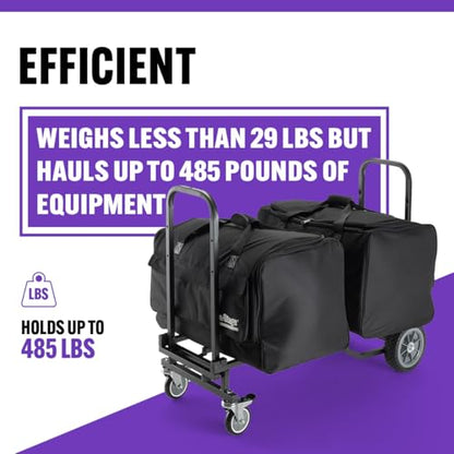 On-Stage UTC2200 Utility Cart (Rolling Dolly Handcart, Heavy-Duty Transportation, 485 Pound Weight Capacity, Load in and Load Out Equipment, Adjustable Length, Folding Handles, Locking Casters)