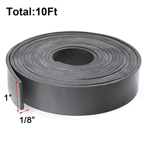 DGSL Neoprene Rubber Strip, 1" W x 1/8" T x 10' L Solid Rubber Roll - color: No Adhesive, size: 1" Wide x 1/8" Thick x 10' Long