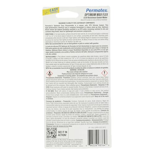 Permatex 27037 Optimum Black Gasket Maker, 3 oz - size: 3 Fl. Oz., style: Optimum