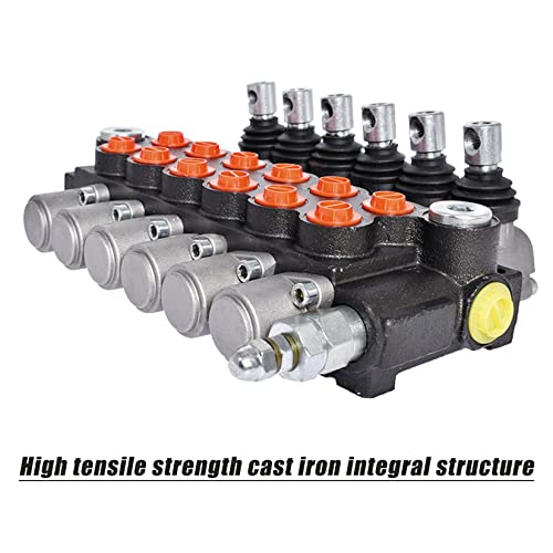 findmall 6 Spool Hydraulic Directional Control Valve 13GPM 3600PSI SAE Port - size: 13 GPM, style: 6 Spool