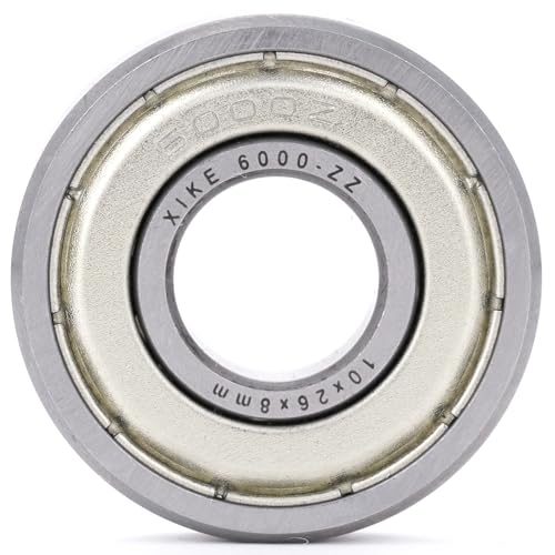 XIKE 6000ZZ Shielded Deep Groove Ball Bearings, 10x26x8 mm, 2-Pack - size: 6000ZZ - 10x26x8 mm