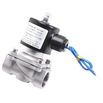 SUS304 Electric Solenoid Valve - 3/4" NPT 110V AC Stainless Steel Normally Closed Valve for Water Air Gas Fuel Oil - size: 0.75 Inch