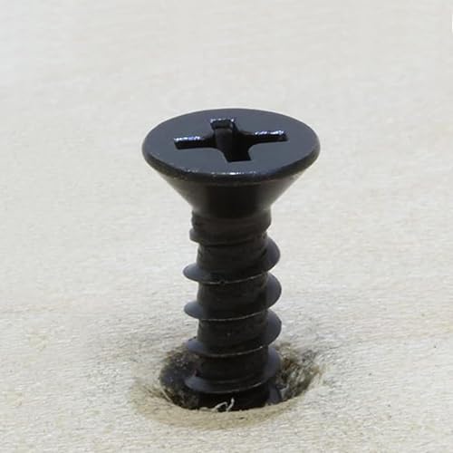 Black Screws,100 PCS #4X1/2 Stainless Steel Phillips Flat Head Screws - color: Black, size: #4x1/2"