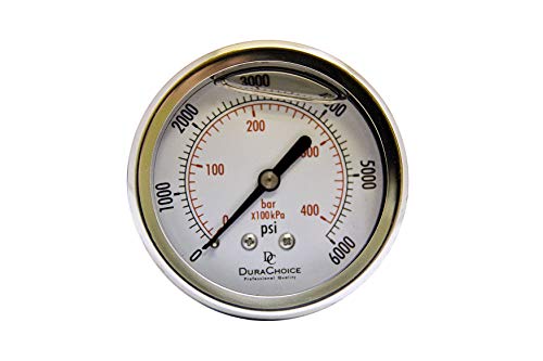 2-1/2" Oil Filled Pressure Gauge, Stainless Case, 1/4" NPT, 0-7,500 PSI - size: [0-7,500 PSI]