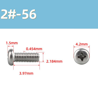 2#-56 x 1/8" Machine Screws, Phillips Pan Head, 100 Pack - size: 2#-56 * 1/8" 100pcs