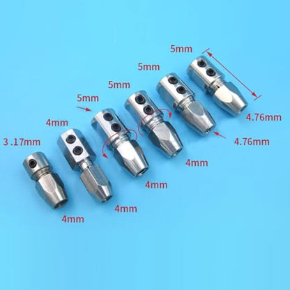Motor Flex Collet Coupler 5mm to 4.76mm CNC Stainless Steel Flexible Coupling Motor Shaft Locker