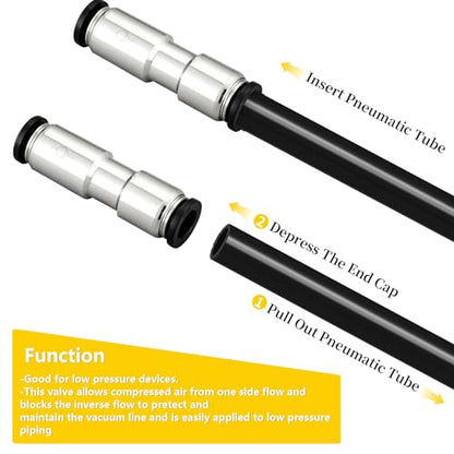 Yoebor 3/8" OD Check Valve Push to Connect Inline Air Pneumatic Valves 2pcs - size: 3/8" OD