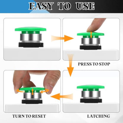 uxcell Mushroom Emergency Stop Switch Station Industrial, Green