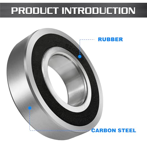 BBMB 6206-RS Double Rubber Seal Deep Groove Ball, P5 High-Precision and Strong Torque Performance, 30x62x16mm Chrome Steel Bearings (2Pack)