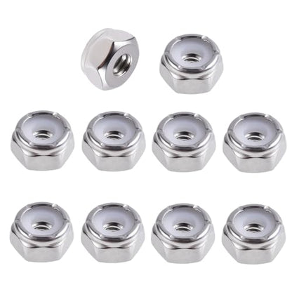 10pcs 8#-32 Nylon Inserted Hex Lock Nuts, 304 Stainless Steel - size: 10pcs 304 8#-32