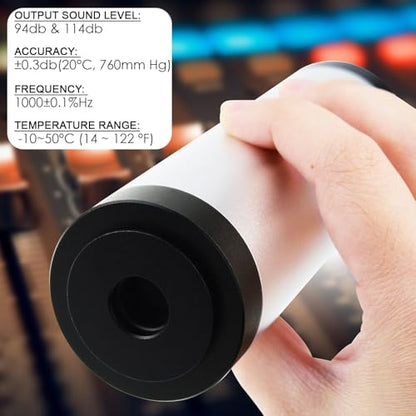 Sound Level Calibrator Decibel Meter Sound Level Reader Sonometro Decibel Meter Calibrator 94db & 114db Output Levels For 1 Inch And 1/2 Inch Mic