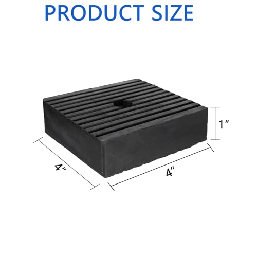 4" x 4" x 1" Shock Pad for Air Compressor or Equipment Solid Rubber,4 Pack