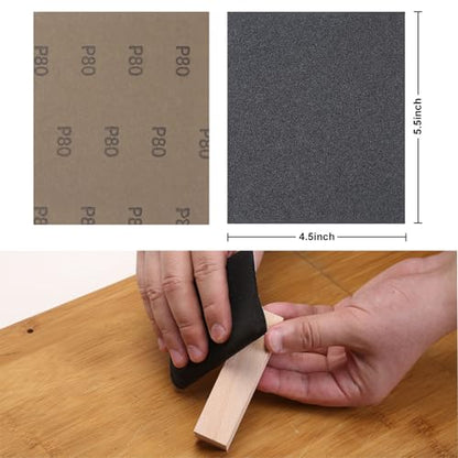 MAXMAN 1/4 Sheet Sandpaper, 4.5" x5.5" 1500 Grit Silicone Carbide, for Wood - style: 1500 grit