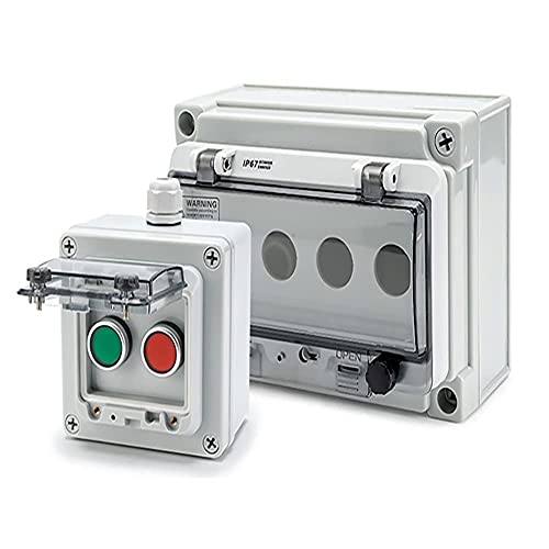 Red Stop Green Start Momentary Push Button Box IP67 22mm with Safety Cover - color: Red/green instantaneous switch box