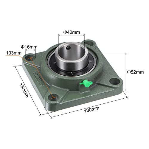 uxcell UCF208 Flange Block Bearings 40mm Bore Cast Iron Bearing Unit Set Screw Lock - size: 40mm