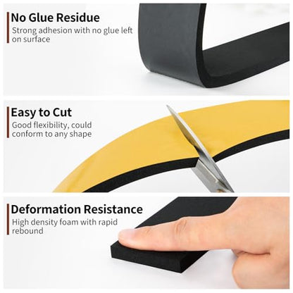 Yotache Self Sticking Foam Insulation Tape 2" W X 3/8" T, 6.5 Ft - size: 2"x3/8"x6.5 FT