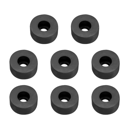 PATIKIL Rubber Spacer, 8 Pcs Rubber Anti Vibration Foot Pad Bumper 1.4" OD 0.4" ID Count Sink Hole Washer Round Neoprene Bushings Spacer for Air Compressor Machinery Generator Car, Black - size: 1.4" OD x 0.4" ID