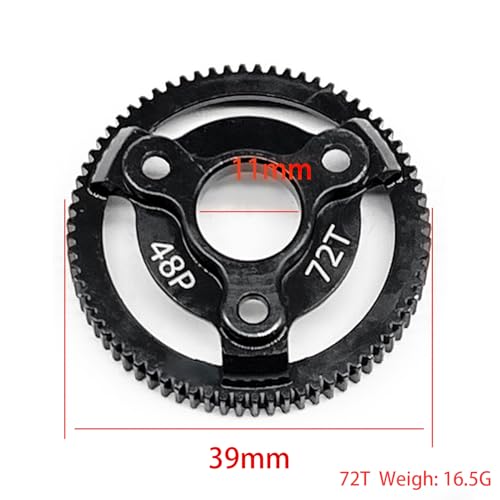 48P 72T Hardened Steel Spur Gear for Traxxas 1/10 Slash Stampede Rustler - size: 48P-Spur Gear-72T