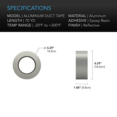 AC Infinity Aluminum Duct Tape, Heavy-Duty, 70 yards