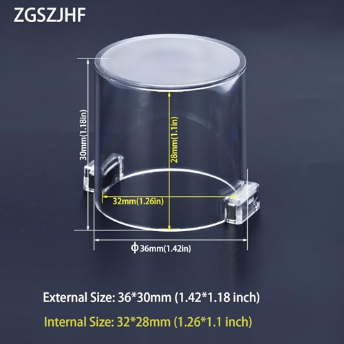 Strong Magnet Magnetic Push Button Switch Protective Cover Dustproof Waterproof Transparent for Computer Cocket Emergency Stop Button Round 36 * 30mm ﻿ - color: Round Hole:∅ 36*30mm
