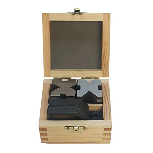 AI 1-5/8'' x 1-1/4'' x 1-1/4'' Precision V Blocks & Clamp Set Steel Gauge Machinist Tool