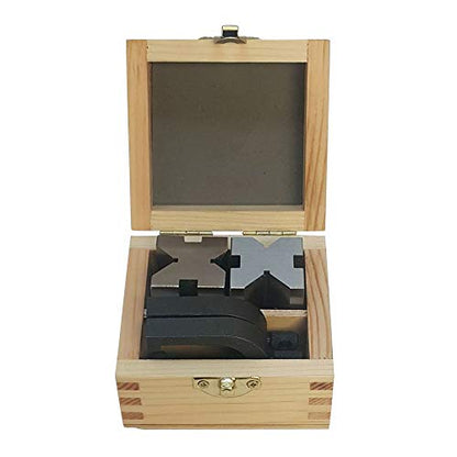 AI 1-5/8'' x 1-1/4'' x 1-1/4'' Precision V Blocks & Clamp Set Steel Gauge Machinist Tool