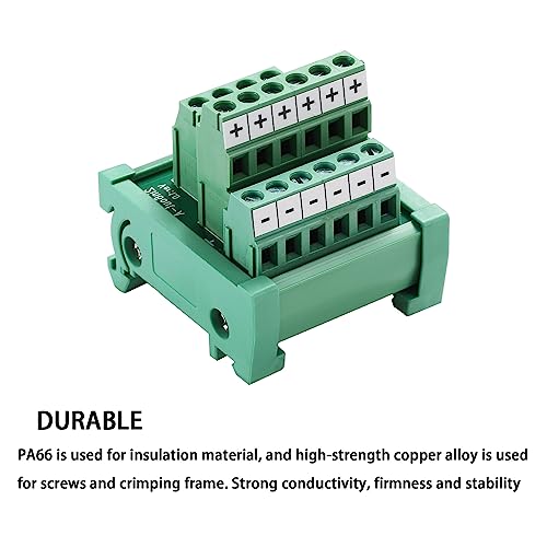 2 in 6 Out 25A DIN Rail Terminal Blocks Distribution Breakout - style: 2 IN 6 OUT