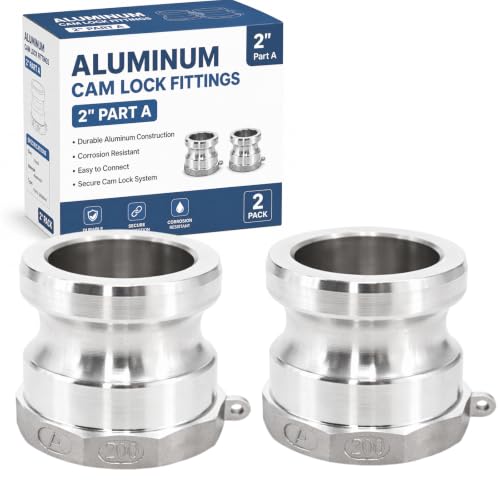 Ketofa 2" Type A Aluminum Camlock Fittings, Quick Connect Coupler, 2-Pack