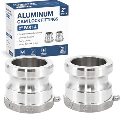 Ketofa 2" Type A Aluminum Camlock Fittings, Quick Connect Coupler, 2-Pack