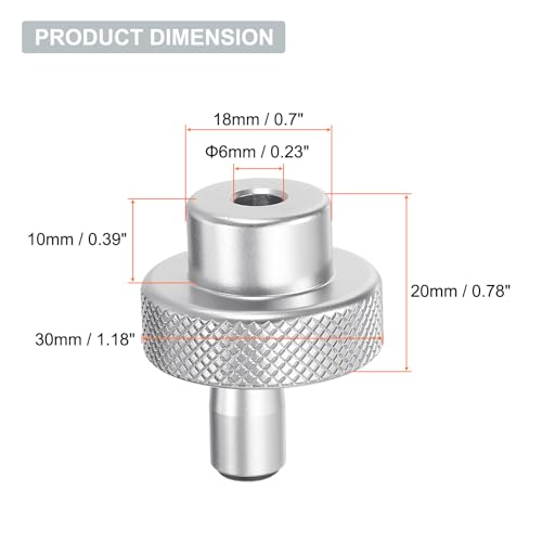 HARFINGTON Aluminum Alloy Handwheel 30mm OD 6mm Bore Lathe Hand Wheel with Rotate Handle Aluminum Milling Machine Handle with Wrench and 2pcs Screws for Milling Machine Lathe, Silver Tone - size: 30mm x 6mm