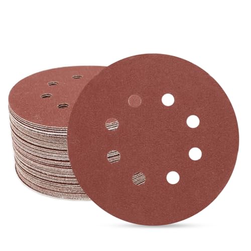 50 PCS 5 Inch 8 Hole Hook and Loop Sanding Discs 120 Grit - style: 120 Grit,50-Pack