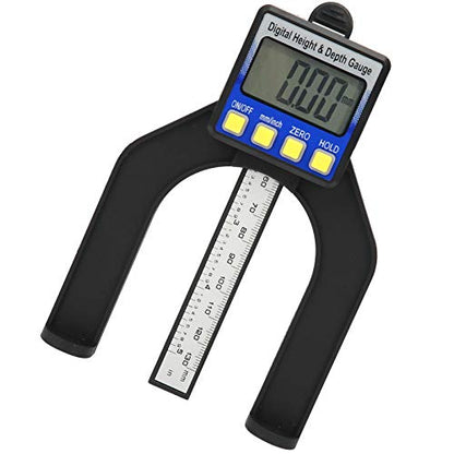 Electronic Height Depth Digital Display, Accuracy Measuring Tool 0,80mm with Large Scale Screen, Magnetic for Woodworking Ruler