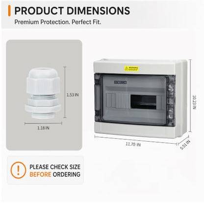 12-Way IP66 Waterproof Din Rail Breaker Box - size: HA-12