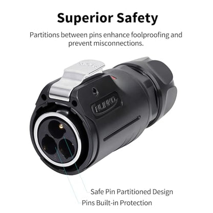 CNLINKO LP-24 3 Pin Circular Connector IP68 Waterproof Mating Plug Set - size: 3-Pin