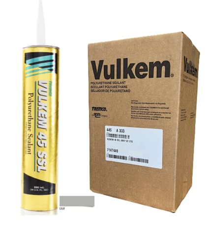Tremco Vulkem 45SSL Gray Semi-Self-Leveling, Single-Component, Polyurethane Sealant, 28.7oz Cartridge (445712A-333), Case