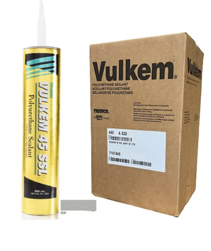 Tremco Vulkem 45SSL Gray Semi-Self-Leveling, Single-Component, Polyurethane Sealant, 28.7oz Cartridge (445712A-333), Case